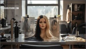applying black and blonde dye