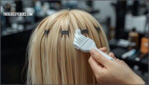 applying bleach or lightener evenly applying bleach or lightener evenly