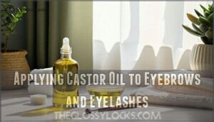 applying castor oil to eyebrows and eyelashes