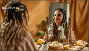 applying the henna-lemon paste evenly