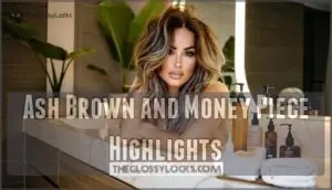 ash brown and money piece highlights