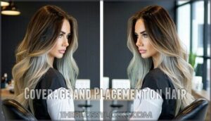 coverage and placement on hair