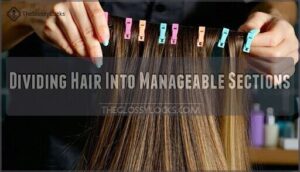 dividing hair into manageable sections