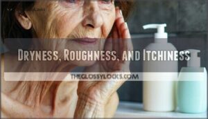 dryness, roughness, and itchiness