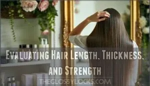 evaluating hair length, thickness, and strength