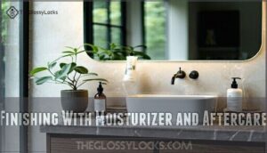 finishing with moisturizer and aftercare