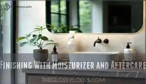 finishing with moisturizer and aftercare