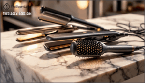 flat irons and straightening brushes