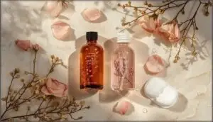 gentle astringents: witch hazel (alcohol-free) and rose water
