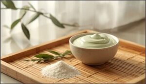 green tea and rice flour antioxidant mask