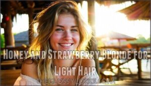 honey and strawberry blonde for light hair