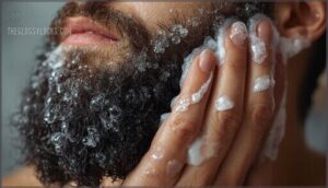 massaging the wash into your beard massaging the wash into your beard