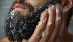 massaging the wash into your beard