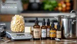 measuring and preparing ingredients