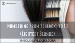 numbering from 1 (black) to 10 (lightest blonde)