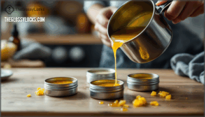 pouring, cooling, and storing the balm