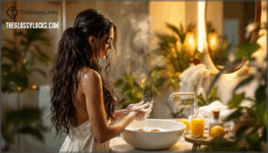 prepping hair before application