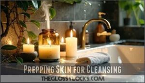 prepping skin for cleansing