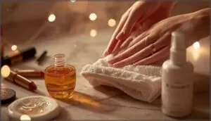 removing makeup to prevent clogged pores