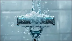 rinsing and cleaning the razor frequently