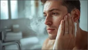 rinsing and drying the face