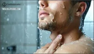 rinsing with cold water to soothe skin