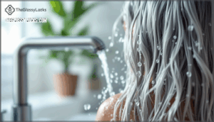 rinsing with cool water to seal cuticles