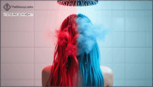 rinsing with hot water