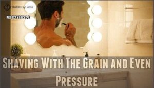 shaving with the grain and even pressure