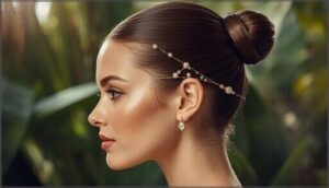 sleek and embellished topknots
