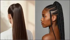 sleek ponytails and protective braids