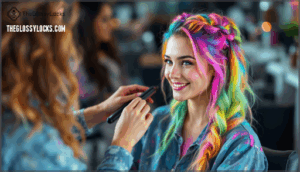 styling hair after applying hair chalk