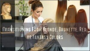 transitioning from blonde, brunette, red, or fantasy colors
