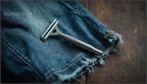 using denim for sharpening disposable and safety razors