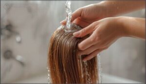 using lukewarm water and gentle motions