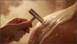 using proper pressure and stroke