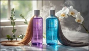 using purple and blue shampoos