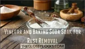 vinegar and baking soda soak for rust removal