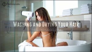 washing and drying your hair