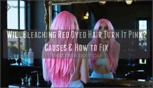 will bleaching red dyed hair turn it pink