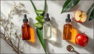 acne: tea tree oil, aloe vera, apple cider vinegar acne: tea tree oil, aloe vera, apple cider vinegar