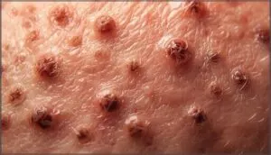 appearance of bumps and papules