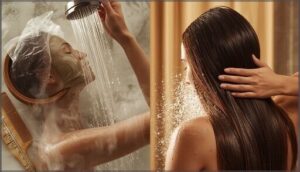 applying and rinsing hair masks applying and rinsing hair masks