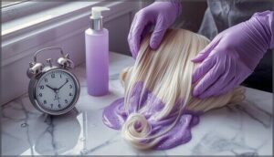 applying and timing the shampoo