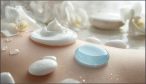 applying shaving cream or gel applying shaving cream or gel