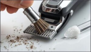 clean blades and remove debris