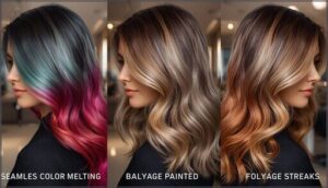 color melting vs. balayage and foilyage color melting vs. balayage and foilyage