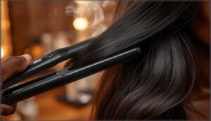 combining flat iron with a comb or brush