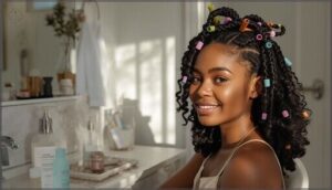 creating curls with flexi rods or bantu knots