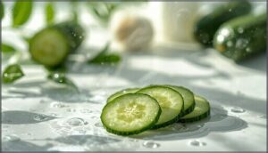 cucumber face mask for cooling and toning